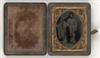 (TINTYPES) Group of 3 images, comprising a quarter-plate of a sculptor and 2 sixth-plates, including